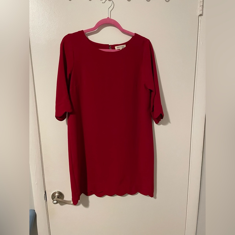 Holiday Dress with Scallop Detail